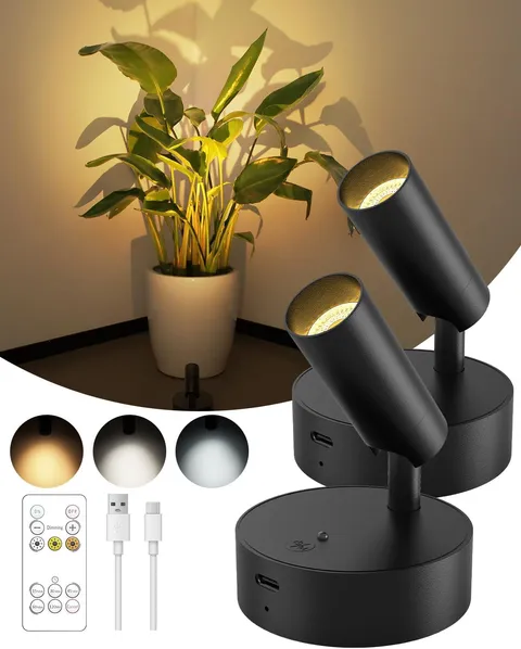 focos led recargables con control luces de acento portatiles plantas cuadros