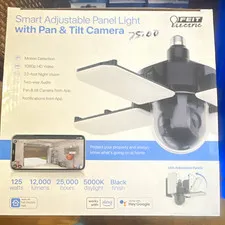 Feit Electric Smart Panel Light Camera Wi-Fi 1080p Pan/Tilt Night Vision Audio