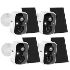 1-4PCS HISEEU 4MP Wireless 5G Wifi Solar Battery Outdoor Audio Security Camera