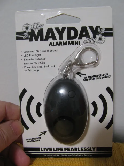 Mayday Mini Loud Alarm Self Defense Personal Emergency LED Keyring Flashlight