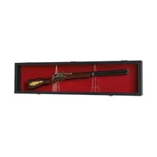 43" Single Rifle Shotgun Display Case Wall Rack Cabinet w/UV Protection, Lock...