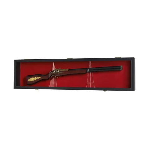 43" Single Rifle Shotgun Display Case Wall Rack Cabinet w/UV Protection, Lock...
