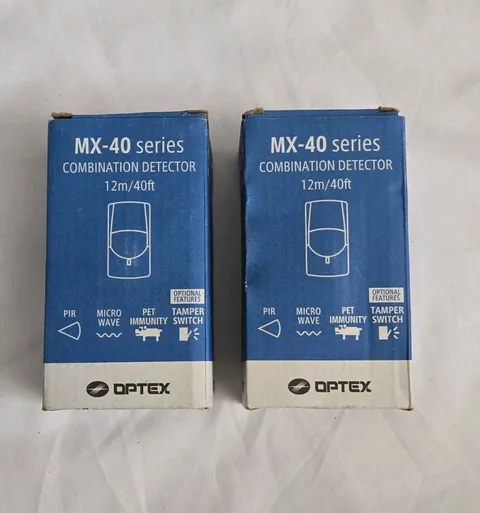 2x Optex MX-40PIC Series Combination Motion Detectors, White, New (C62)
