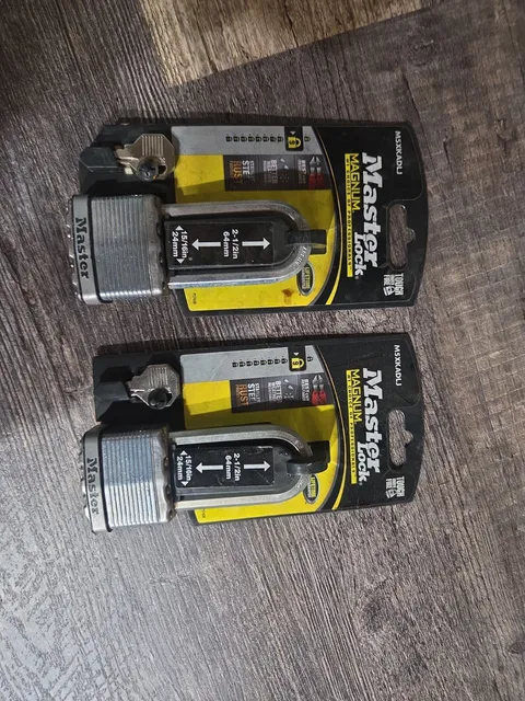 Master Lock Magnum U Lock 2.5 inch x 15/15 inch One Lock Two keys (2 Pack)