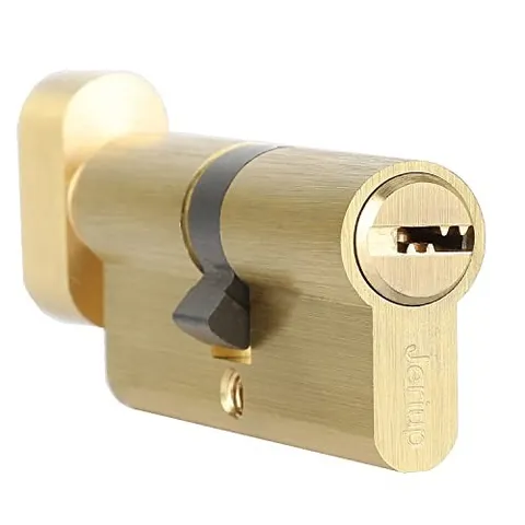 80mm(35/10/35) Euro Profile Cylinder with 5 Keys 80mm (35/10/35) Satin Brass