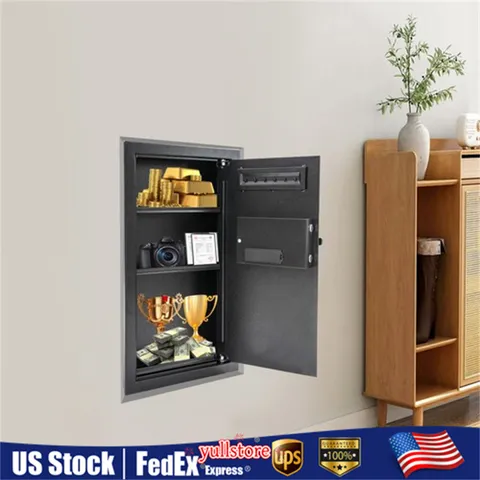 Fireproof Hidden Lock Wall Safe With Keys Cash Jewelry Superior Home Security