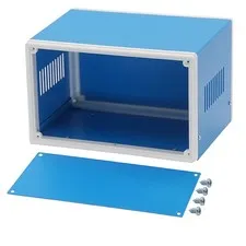 Zulkit Electronic Enclosures Blue Metal Enclosure 7.1" x 4.3" x 5.1",