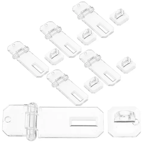  6 Pcs Clear Acrylic Lock Hasp Hinge Latch Cabinet Accessory Hasps Accessories