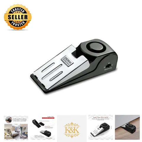 Travel-Ready 120DB Door Stop Alarm with Adjustable Sensitivity - Pack of 1