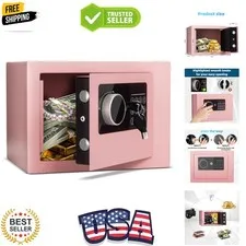 Digital Electronic Money Safe, Steel Security Lock Box with Keypad, Office Ho...