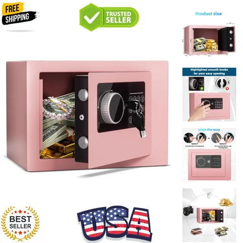 Digital Electronic Money Safe, Steel Security Lock Box with Keypad, Office Ho...
