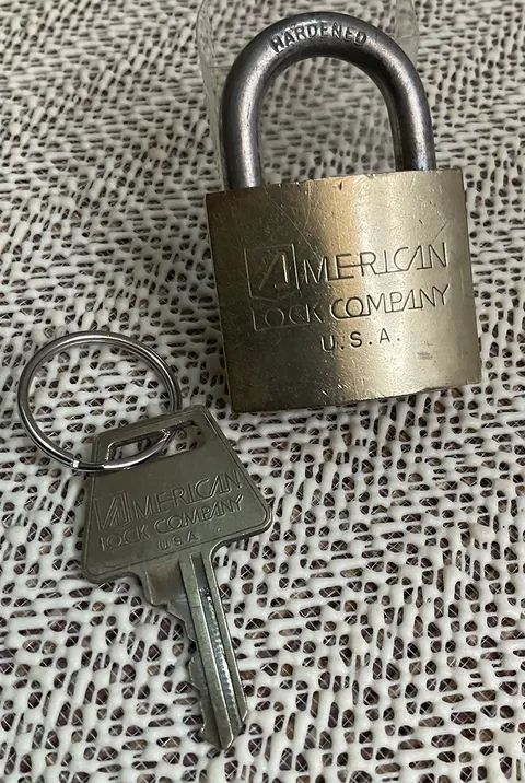Vintage American Lock Company Hardened Brass Lock With Key Works - Made In USA!