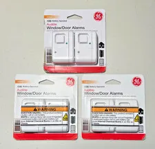 GE Indoor Audible Window & Door Alarms 6 Total Sensors (3 Packs of 2) New Sealed