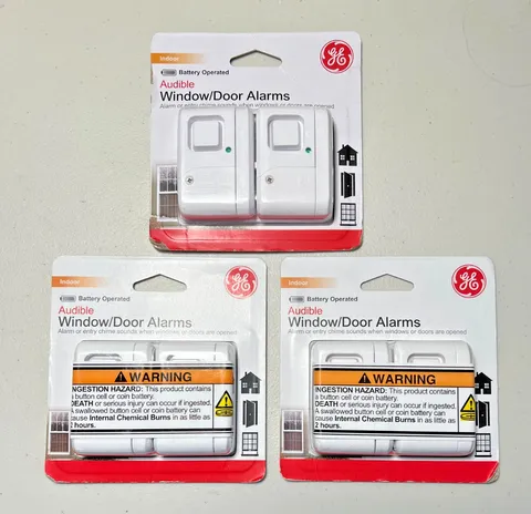 GE Indoor Audible Window & Door Alarms 6 Total Sensors (3 Packs of 2) New Sealed