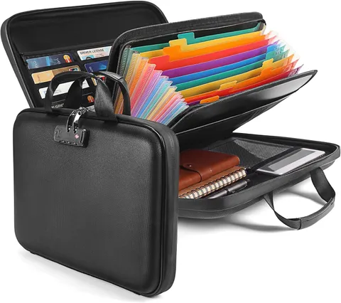 Calenzana Fireproof Document Boxes with TSA Lock, Upgraded 16 Pockets Fireproof＆