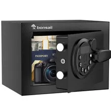 0.23 Cu Ft Security Safe Box with Electronic Keypad and Emergency Keys for Valua