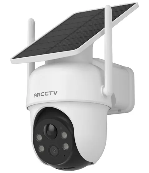 ARCCTV 4MP Solar WiFi 6 Outdoor PTZ Security Camera 2560x1440 White