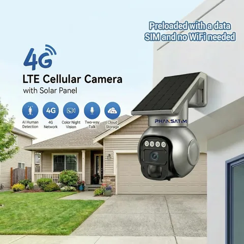 4G LTE Cellular Security Camera, SIM Card Included, No WiFi Needed