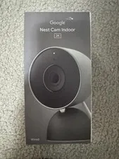 Google Nest Cam Indoor Wired 3rd Gen 2K HDR Night Vision Secure Cam Snow GA09973