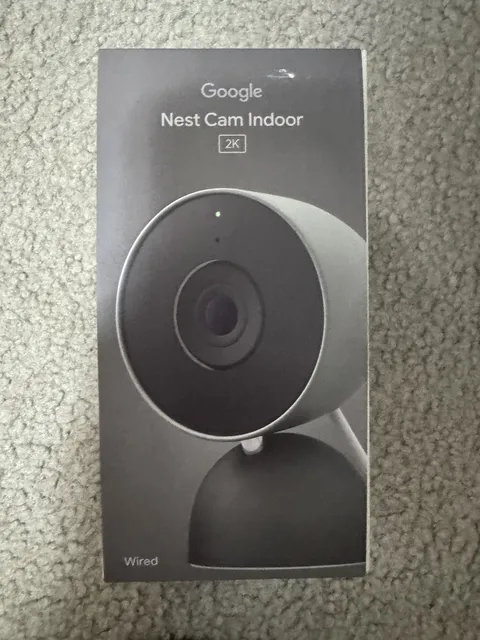 Google Nest Cam Indoor Wired 3rd Gen 2K HDR Night Vision Secure Cam Snow GA09973
