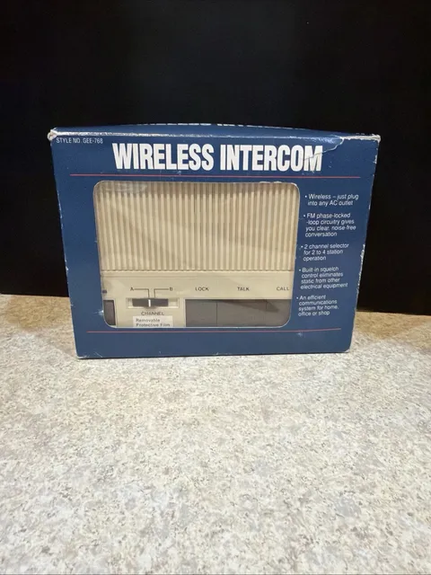 Vintage Wireless Intercom GEE-768 FM Plug-In AC Single Station w/ Box Manual