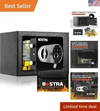 Compact Fireproof Safe with Digital Keypad and Fireproof Bag - 0.23 Cubic Feet