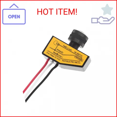 Light Control Switch ONEVER DC 12V 24V 36V 48V Dusk to Dawn Photocell Light Swit