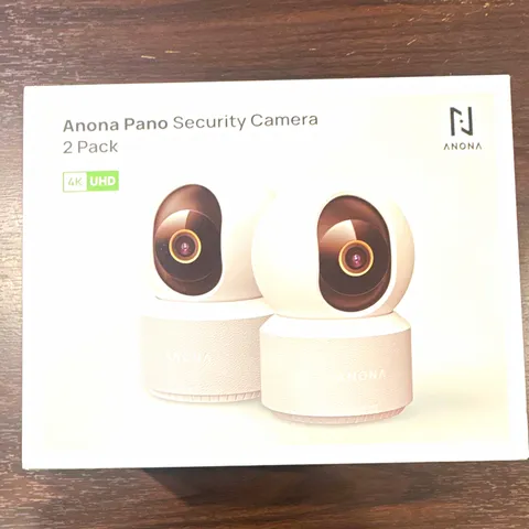 Anona Pano 4K UHD Indoor Wi-Fi Security Camera 2-Pack 360 View Two-Way AI