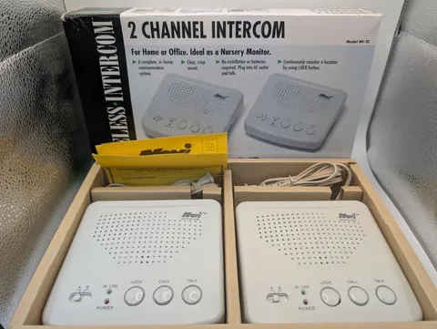 Novi WI-2C 2 Channel Wireless Intercom System Home Office Nursery Monitor Tested