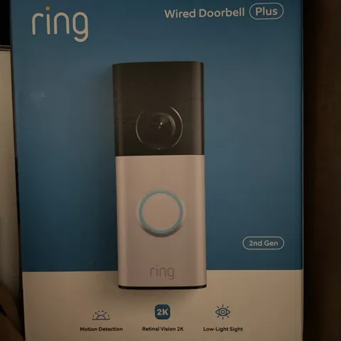 Ring - Wired Doorbell Plus (2nd Gen) Retinal 2K, Motion Detection, Night Vi...