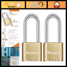 Heavy Duty 4-Digit Combination Lock - Waterproof Padlock for Gym, Locker, Gate,
