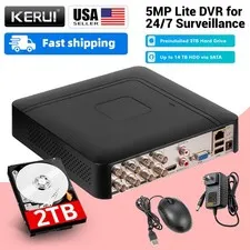 8CH Digital Video Recorder H.265 Encoding Surveillance DVR with 2TB Hard Drive