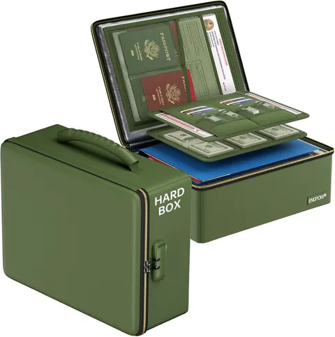 Fireproof Document Box W/ Lock & Heat-Resistant Fireproof Zipper 6400°F 12-Layer