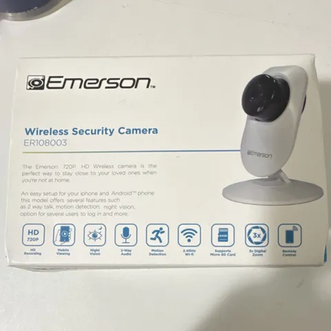 Emerson ER108003 Wireless Security Camera 720p HD Night Vision Wi-Fi