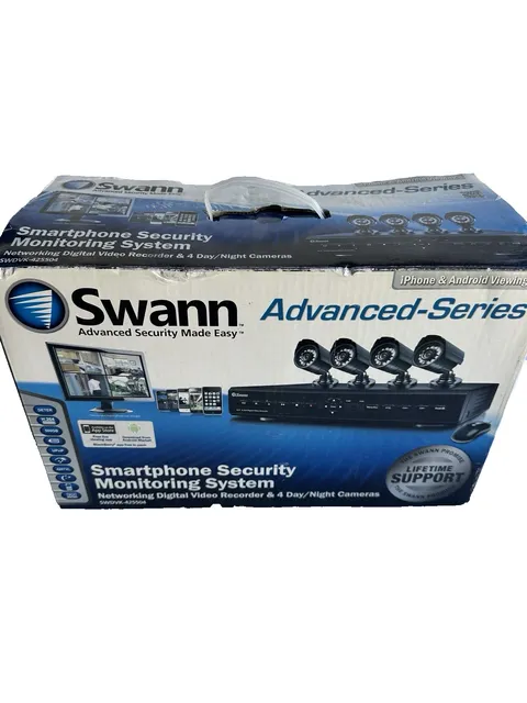 Swann Security Monitoring System DVR42550 4 Cameras View On Phone Internet DIY