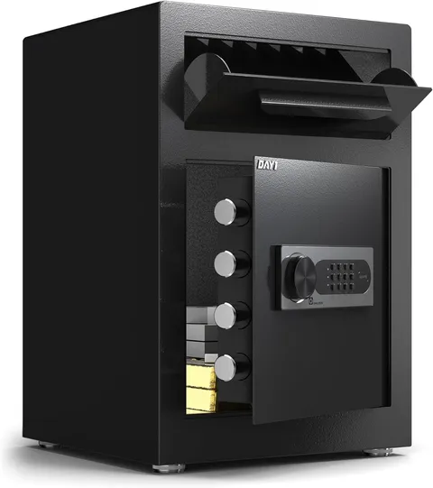 DAYI Drop Safe, 2.6 Cubic Feet Deposit Box with Drop Slot, Depository Safe with