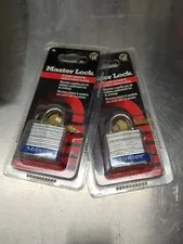 2x Master Lock Padlocks No 7 0.75" L x 0.20" D Shackle Keyed DIFFERENT Blue Logo