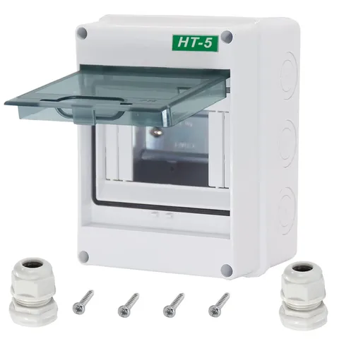 Otdorpatio Breaker Box Distribution Protection Box, IP65 Clear 5-Way, White 