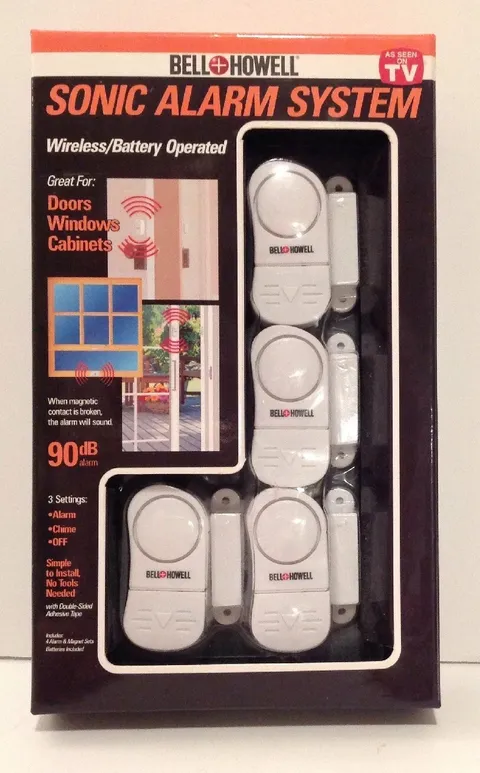 Door Window Alarms Sonic Alarm System x4 BELL & HOWELL Battery Operated New