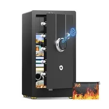 7.8 Cuft Heavy Duty Biometric Safe Box with Fireproof Waterproof Bag, Large D...