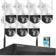 5MP Wireless Security Camera System Outdoor Home WiFi 1TB NVR Color Night Vision