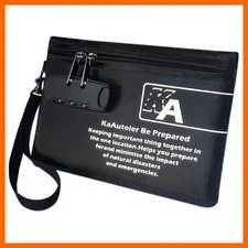 Small Fireproof Bag with Lock, Waterproof Money Bag with Zipper Pouch Envelop...