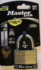 Master Lock 5SSKAD Stainless Steel Outdoor Padlock with Key, 1 Pack