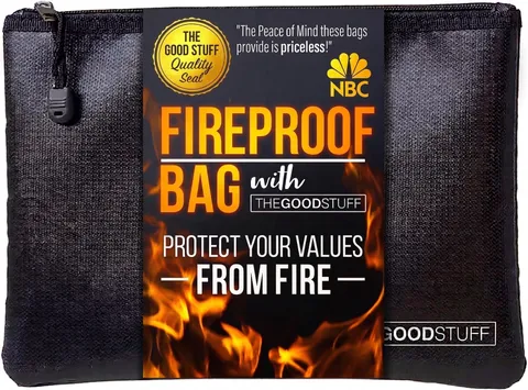 Fireproof Money Bag for Cash (10" x 13") – Waterproof Document Holder with Zi...