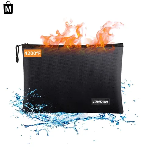 Versatile Fireproof Money Bag with Zipper - Waterproof & Flame-Retardant Design