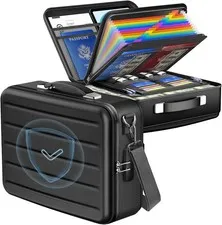 Fireproof Document Box with Lock, Hard-Shell Fireproof Safe for Home Documents,