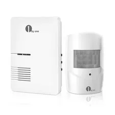 1byone Driveway Alarm, Home Security Alert System with 36 Melodies, 1 White