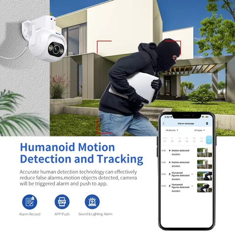 ESCAM PT304 HD 4MP Humanoid Detection Tracking WiFi Connection Sound Alarm Intel
