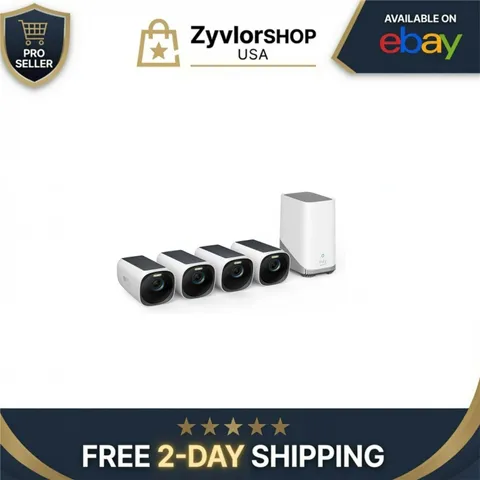 eufyCam S330 4-Cam Kit Security Camera Outdoor Wireless 4K Solar Panel
