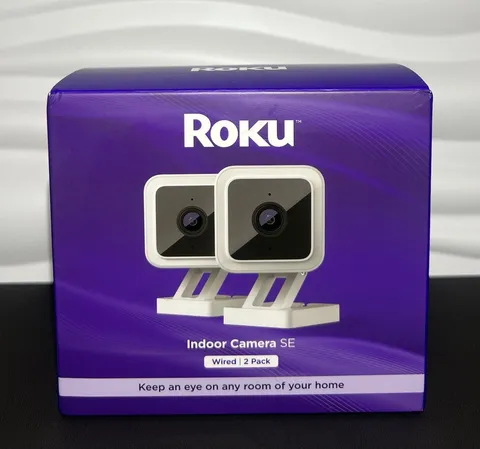 Roku Indoor Camera SE 2-Pack Wired 1080p Wi-Fi Indoor Color Night, Alexa